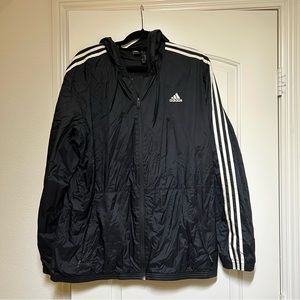 Adidas Black Windbreaker with Stripes